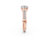 Rose gold Round Brilliant Channel-Set Solitaire Ring with Four-Prong Setting_42