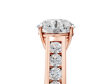 Rose gold Round Brilliant Channel-Set Solitaire Ring with Four-Prong Setting_45