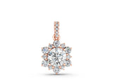 Rose gold Round Brilliant Cluster Diamond Pendant with Prong Setting_8
