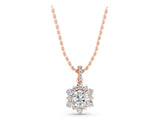 Rose gold Round Brilliant Cluster Diamond Pendant with Prong Setting_9