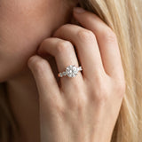 Rose gold Round Brilliant Cut Diamond Five-Stone Prong Set Engagement Ring with Channel Band_14