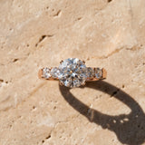 Rose gold Round Brilliant Cut Diamond Five-Stone Prong Set Engagement Ring with Channel Band_15