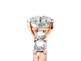 Rose gold Round Brilliant Cut Diamond Five-Stone Prong Set Engagement Ring with Channel Band_28