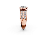 Rose gold Round Brilliant Diamond Channel Set Wide Band Ring with Bezel Setting_26