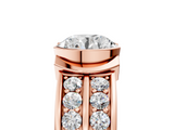 Rose gold Round Brilliant Diamond Channel Set Wide Band Ring with Bezel Setting_29