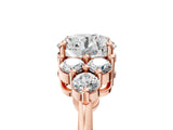 Rose gold Round Brilliant Diamond Cluster Accent Solitaire Ring with Prong Setting_20