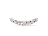 Rose gold Round Brilliant Diamond Curved Bar Necklace with Prong Setting_2