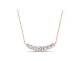 Rose gold Round Brilliant Diamond Curved Bar Necklace with Prong Setting_3