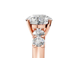 Rose gold Round Brilliant Diamond Five-Stone Engagement Ring with Prong Setting on a Classic Band_20