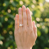 Rose gold Round Brilliant Diamond Floral Cluster Solitaire with Marquise and Pear Accents in Four-Prong Setting_6