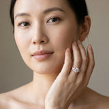 Rose gold Round Brilliant Diamond Floral Cluster Solitaire with Marquise and Pear Accents in Four-Prong Setting_7