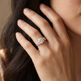 Rose gold Round Brilliant Diamond Floral Cluster Solitaire with Marquise and Pear Accents in Four-Prong Setting_8