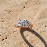 Rose gold Round Brilliant Diamond Floral Cluster Solitaire with Marquise and Pear Accents in Four-Prong Setting_9