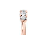 Rose gold Round Brilliant Diamond Half-Eternity Band with Prong Setting_9