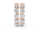 Rose gold Round Brilliant Diamond Inside-Out Hoop Earrings with Shared Prong Setting_10