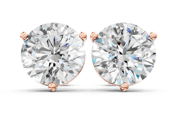 Rose gold Round Brilliant Diamond Martini Stud Earrings