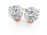 10K Rose Gold 1.01 Carat E-F VVS-VS Round Brilliant Diamond Martini Stud Earrings