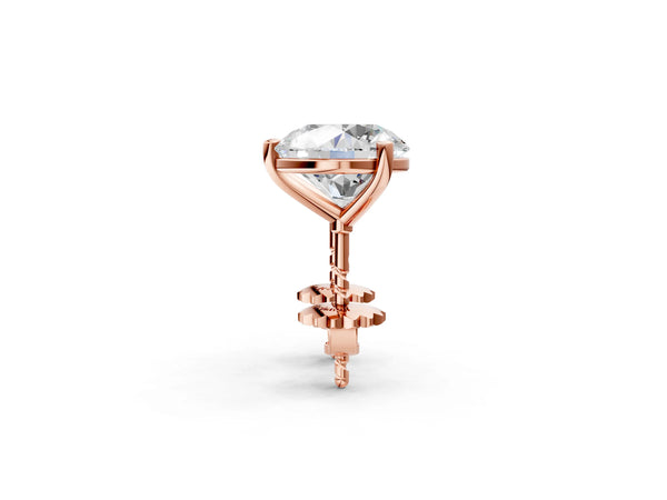 Rose gold Round Brilliant Diamond Martini Stud Earrings