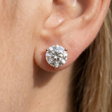 10K Rose Gold 1.01 Carat E-F VVS-VS Round Brilliant Diamond Martini Stud Earrings