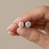 10K Rose Gold 1.01 Carat E-F VVS-VS Round Brilliant Diamond Martini Stud Earrings
