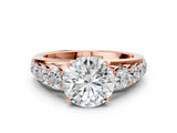 Rose gold Round Brilliant Diamond Pavé Band with Six-Prong Setting_15