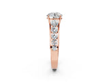 Rose gold Round Brilliant Diamond Pavé Band with Six-Prong Setting_17
