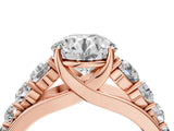 Rose gold Round Brilliant Diamond Pavé Band with Six-Prong Setting_19