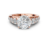 Rose gold Round Brilliant Diamond Pavé Band with Six-Prong Setting_3