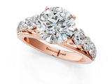 Rose gold Round Brilliant Diamond Pavé Band with Six-Prong Setting_4