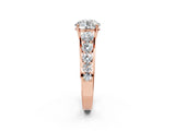 Rose gold Round Brilliant Diamond Pavé Band with Six-Prong Setting_5