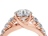 Rose gold Round Brilliant Diamond Pavé Band with Six-Prong Setting_7