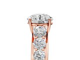 Rose gold Round Brilliant Diamond Pavé Band with Six-Prong Setting_8