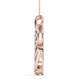 Rose gold Round Brilliant Diamond Prong Set Pendant 2