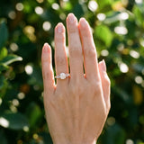Rose gold Round Brilliant Diamond Solitaire with Side Stones on a Tapered Band and Four-Prong Setting_13