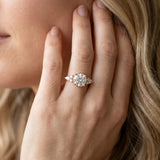 Rose gold Round Brilliant Diamond Solitaire with Side Stones on a Tapered Band and Four-Prong Setting_15