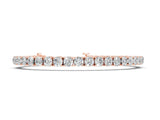 Rose gold Round Brilliant Diamond Tennis Bracelet with Prong Setting_131
