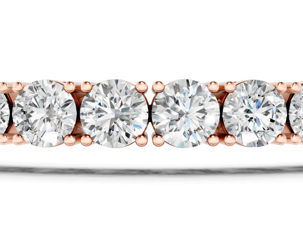 Rose gold Round Brilliant Diamond Tennis Bracelet with Prong Setting