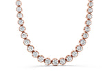 Rose gold Round Brilliant Diamond Tennis Necklace with Prong Setting