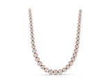 Rose gold Round Brilliant Diamond Tennis Necklace with Prong Setting_1