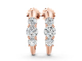 Rose gold Round Brilliant Diamond U-Hoop Earrings with Prong Setting_19