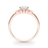 Rose gold Round Brilliant Diamond with Cluster Setting on a Beaded Band and Four-Prong Setting 2