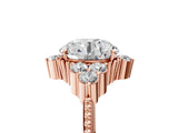 Rose gold Round Brilliant Diamond with Cluster Setting on a Beaded Band and Four-Prong Setting_20