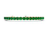 Rose gold Round Brilliant Emerald Tennis Bracelet with Prong Setting_4