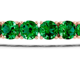 Rose gold Round Brilliant Emerald Tennis Bracelet with Prong Setting_5