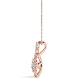 Rose gold Round Brilliant Flower Cluster Pendant with Prong Setting 2