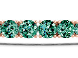 Rose gold Round Brilliant Green Sapphire Tennis Bracelet with Prong Setting_5