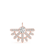 Rose gold Round Brilliant Halo Fan Pendant 1