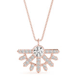 Rose gold Round Brilliant Halo Fan Pendant