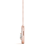 Rose gold Round Brilliant Halo Prong-Set Pendant 1