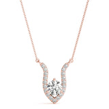 Rose gold Round Brilliant Halo Prong-Set Pendant
